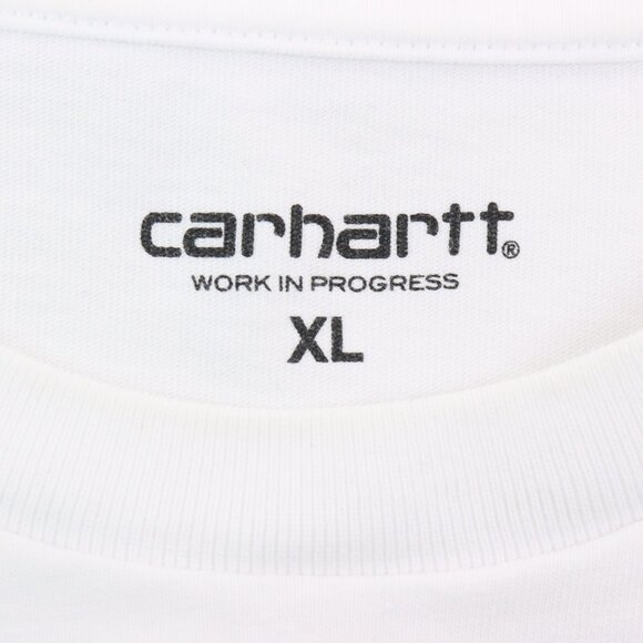 Pre-Owned Carhartt WIP Chase Short Sleeve Cotton T-Shirt in White Size XL - Picture 4 of 5
